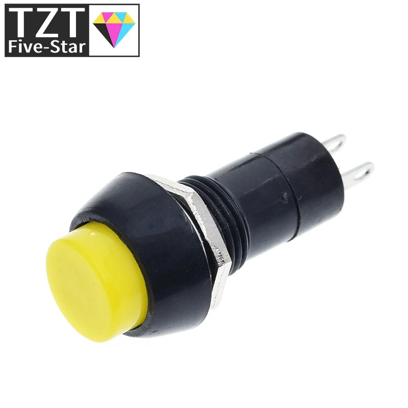 TZT 1 Packung = 5 Stück PBS-11B 2PIN 12mm Selbstverriegelnder EIN/AUS-Druckknopfschalter 3A 150V Schwarz Blau Rot Grün Gelb – Detail 5