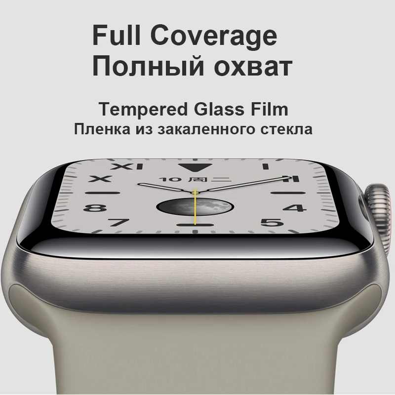 3D Full Curved Soft Tempered PET for Apple Watch Series 5 4 Ultra-thin Screen Protector for iWatch 38 40 42 44mm Not Glass