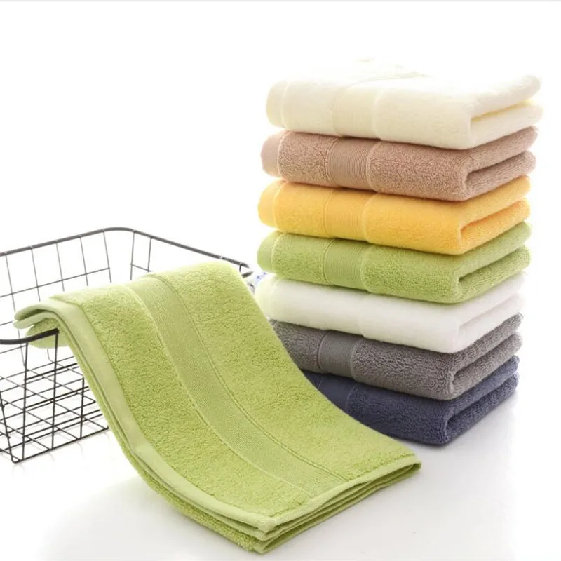 35x75cm Super Thick Cotton Hand Towel Solid Color Hotel Terry Cotton Bathroom Towel Plus Thick Gift Face Towel 7 Colors