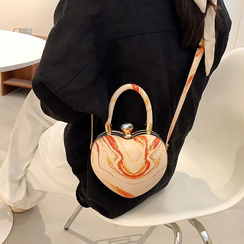 Borse e borsette da donna moda bianco amore a forma di cuore borsa a tracolla borsa a tracolla a catena da donna borsa da donna e pochette