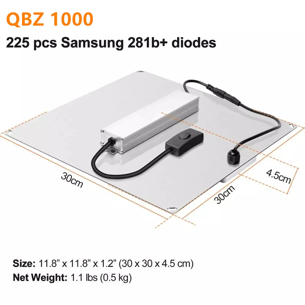 SamsungLED LM281B Dioden 225Pcs Chip Volle Spectrum1000W Led Wachsen Mit IR/UV VEG/Wachsen Zelt Lampe Phytolamp