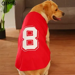 OIMG Numbers Printed Big Dog Sleeveless T-Shirts Golden Retriever Labrador Husky Sport Dog Jersey Breathable Large Dogs Clothes