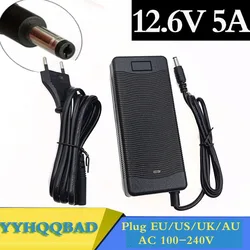 Carregador de bateria de lítio, 12.6V 5A, 18650 Li-ion 3Series, 12V, UE, EUA, Reino Unido, AU Plug, alta qualidade, frete grátis