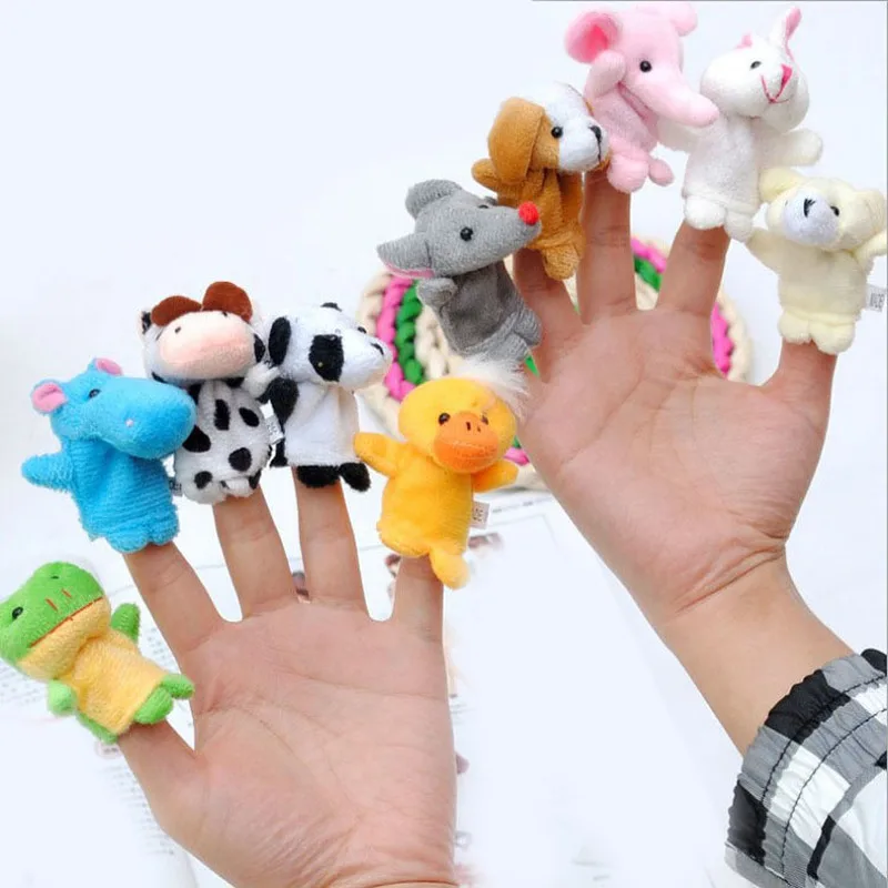 1PCS Random Cute Animals Finger Puppet Stuffed Plush Toys Doll Interactive Intelligence Toys Gift for Children