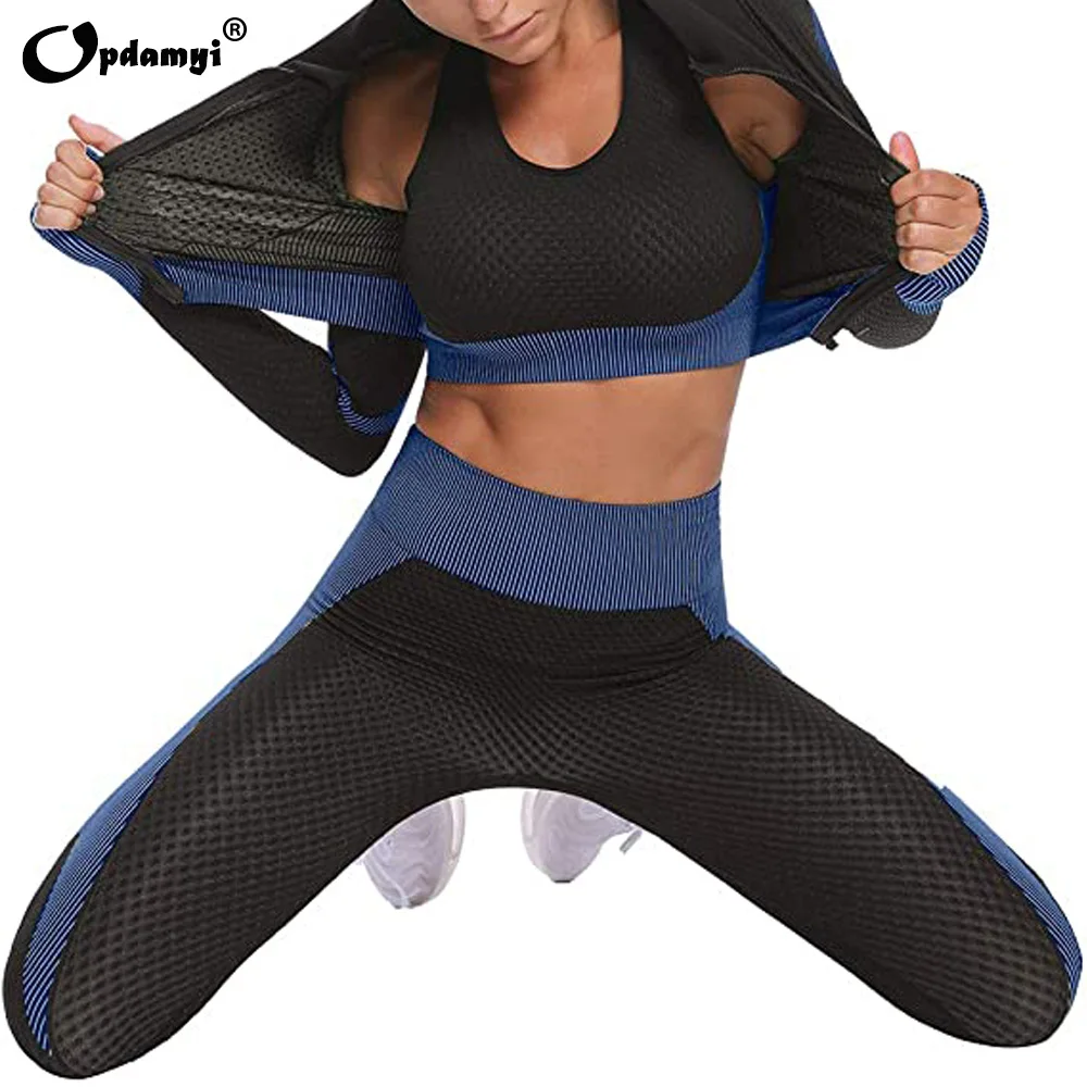 2020 Yoga Sets Fitness Sports Set Clothing for women Running Gym Tight Leggings High Waist Pants Seamless Bra Top Workout Suits