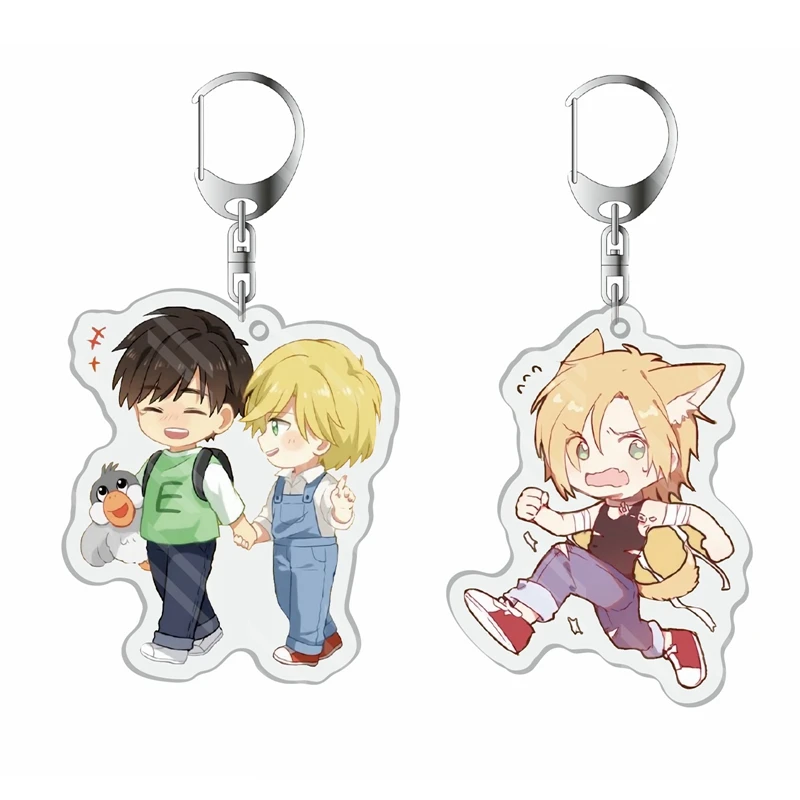 Japan Anime Keychain Banana Fish Ash Lynx Okumura Eiji Cosplay Double Side Acrylic Key Chain Ring Phone Charm Pendant Keyring