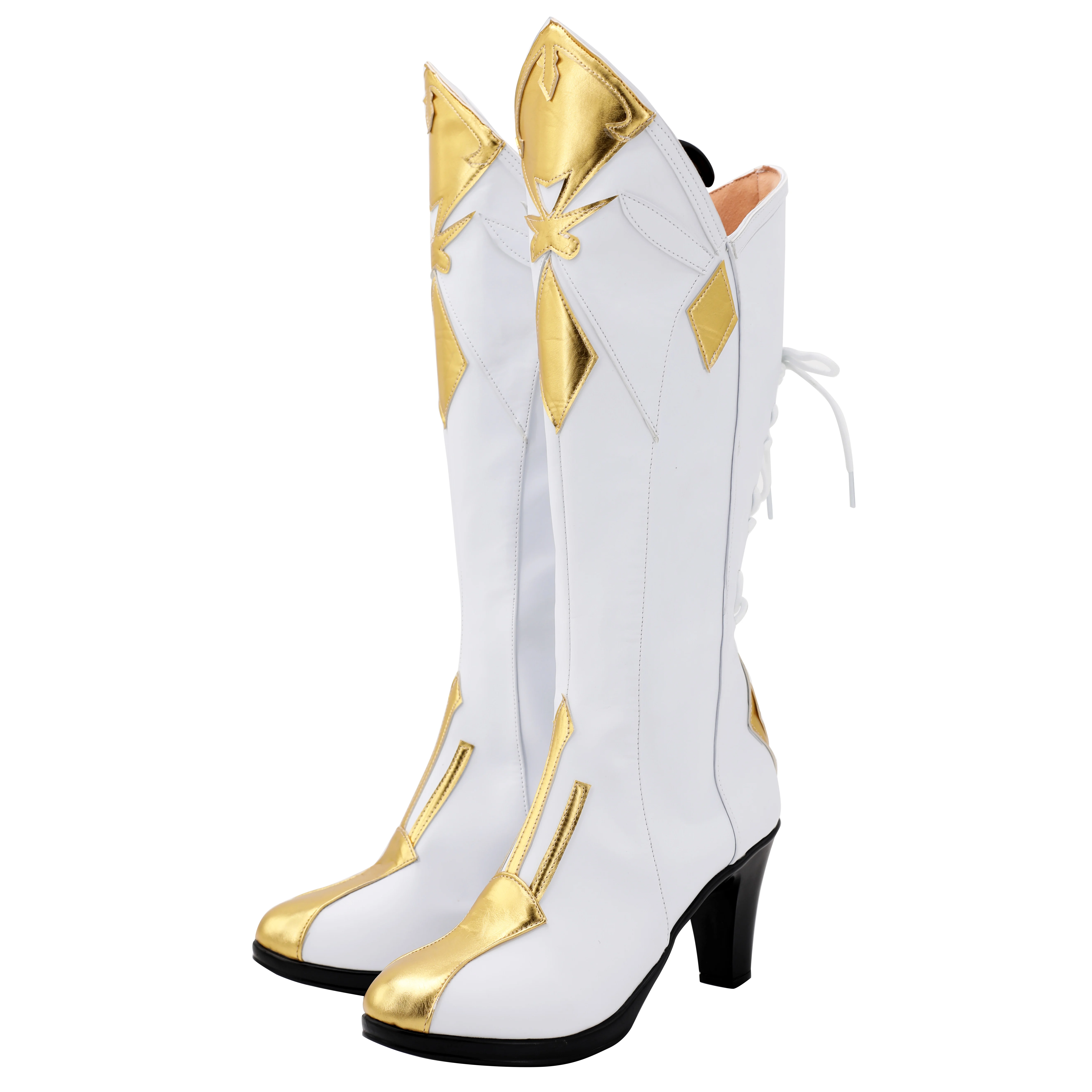 Genshin impacto jean gunnhildr cosplay botas salto alto sapatos de couro do plutônio halloween cosplay prop feito sob encomenda