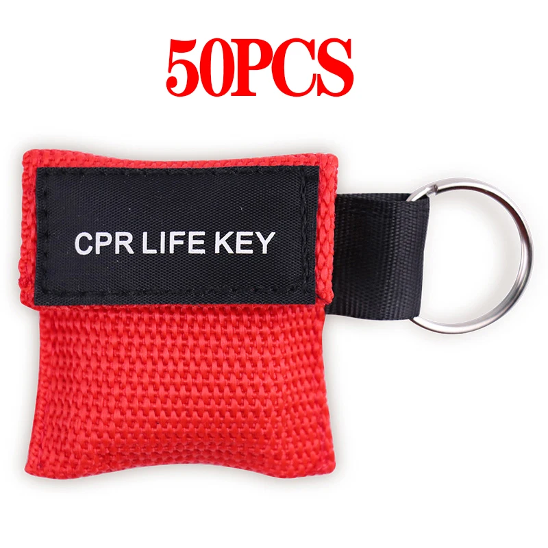20/50 Stuks Wegwerp Eenrichtings-CPR Beademingsapparaat Masker Ehbo Noodademhaling Gezichtsscherm Sleutelhanger Outdoor Emergency Survival - afbeelding 1