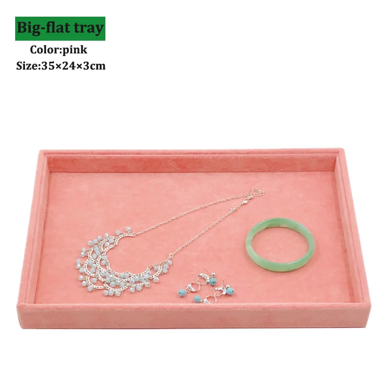 New Big Size Pink Ring Jewelry Display Organizer Case Tray Holder Necklace Earrings Storage Box Showcase Jewelry Stand Holder