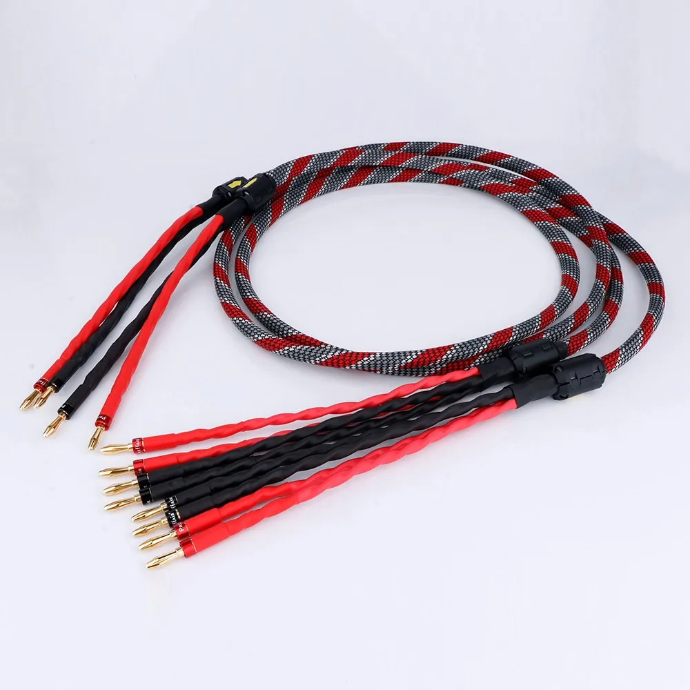 Preffai HALLO-End Western Electric Lautsprecher Kabel HIFI Audiophile Kabel Banana Zu Banana Stecker Biwire Lautsprecher Draht Audio Linie