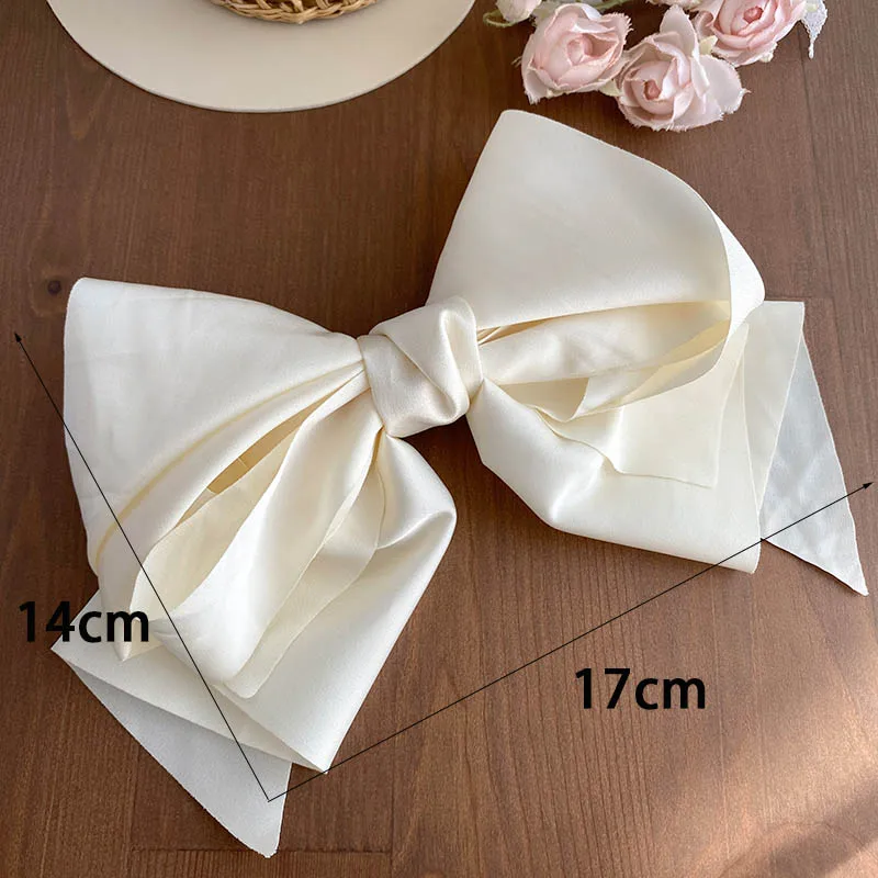 New Fashion Barrette For Women Girls High Quality Multi-layer Big Hair Clip Hairpin Bow Knot Satin Solid Color Accessories Hot