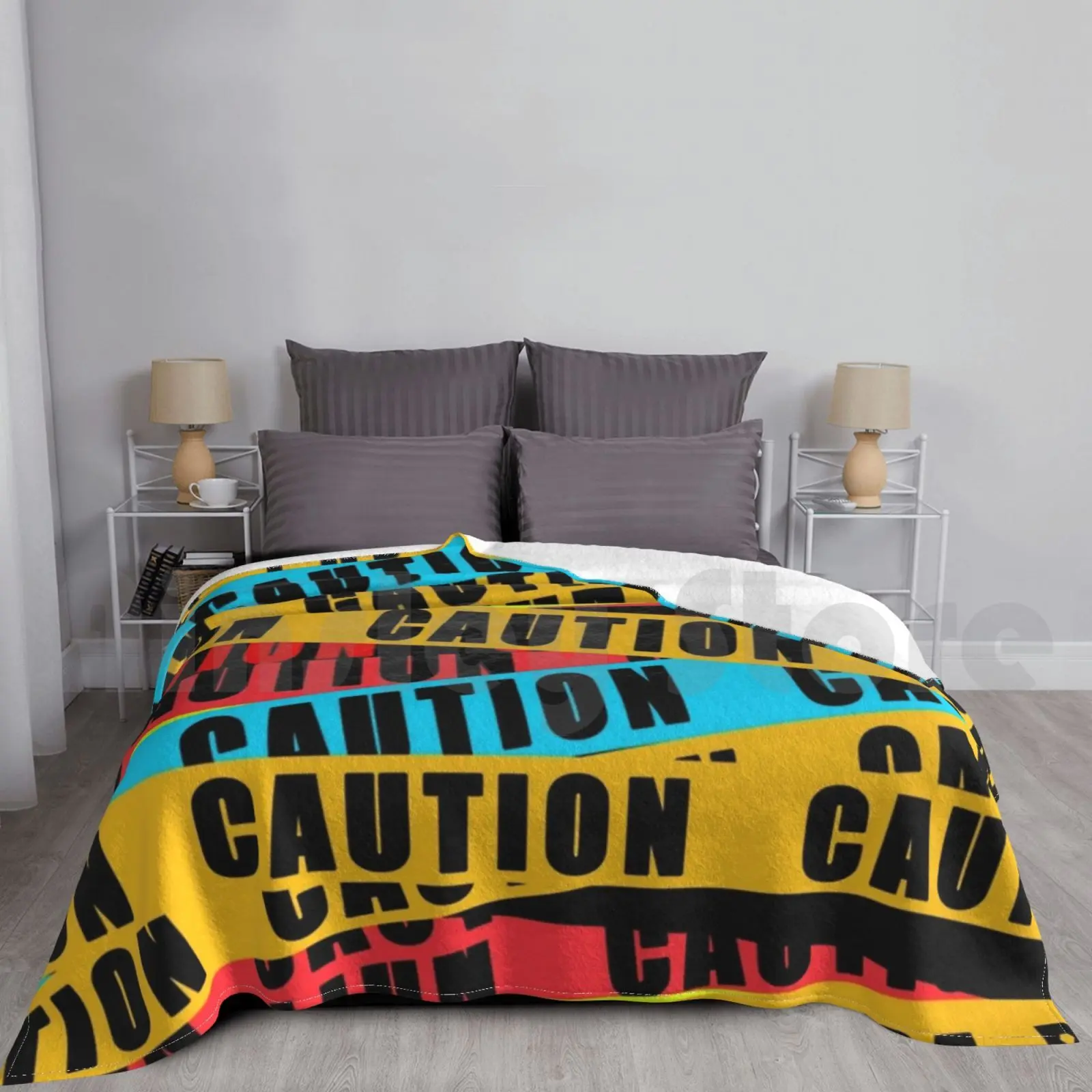 Birds Of Prey Caution Tape Blanket Fashion Custom Birds Of Prey Quinn Black Canary Huntress Comics Bop Caution