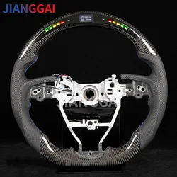 Car Steering Wheel Led Carbon Fiber Perforated Leather For Toyota Camry Carola Willanda RAV4 Asian Dragon 2018-2020 Model