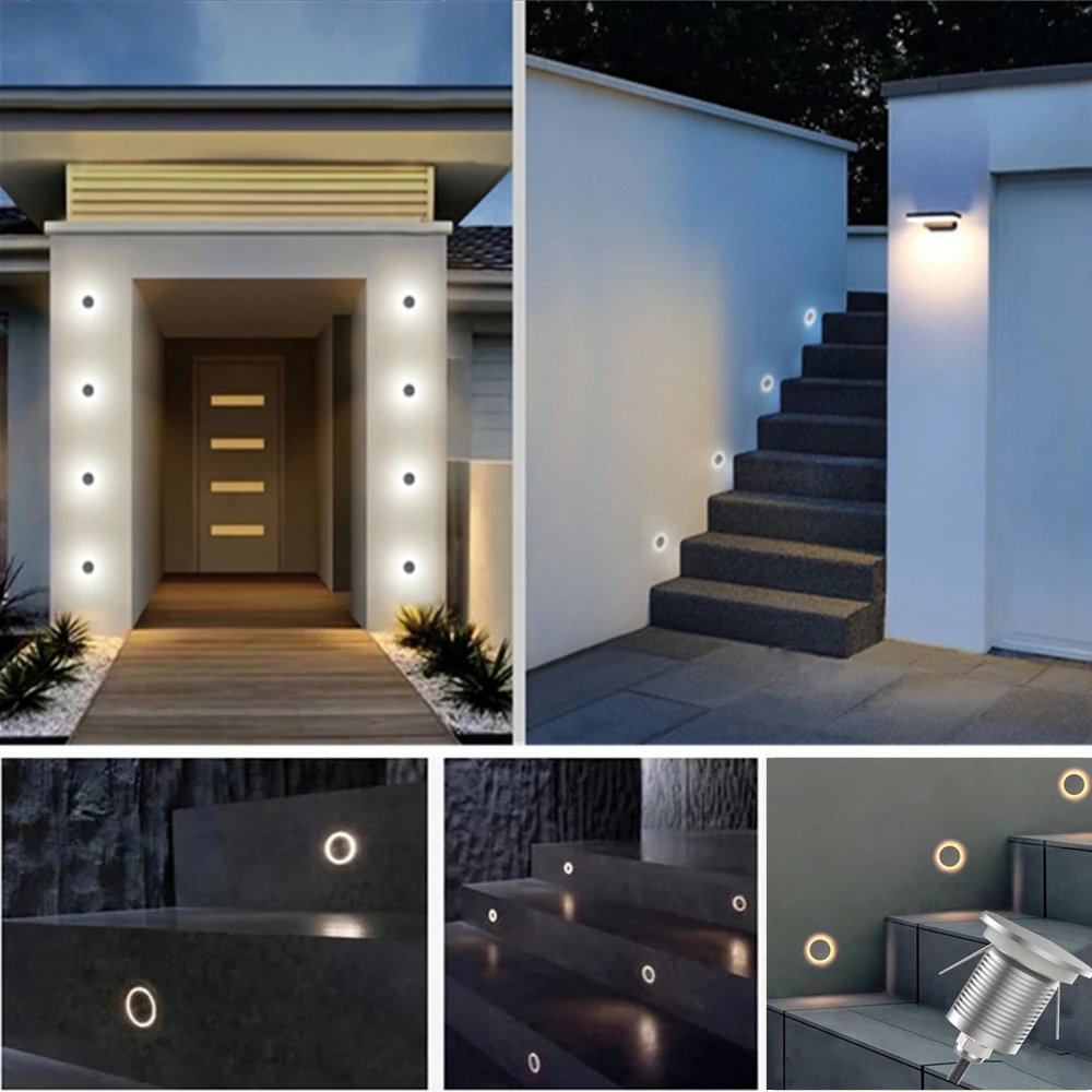 Waterproof IP67 1W Led Deck Lights for Outdoor Garden Pathway Decor Underground Light Recessed Stair Step Flooring Lamp 12V-24V