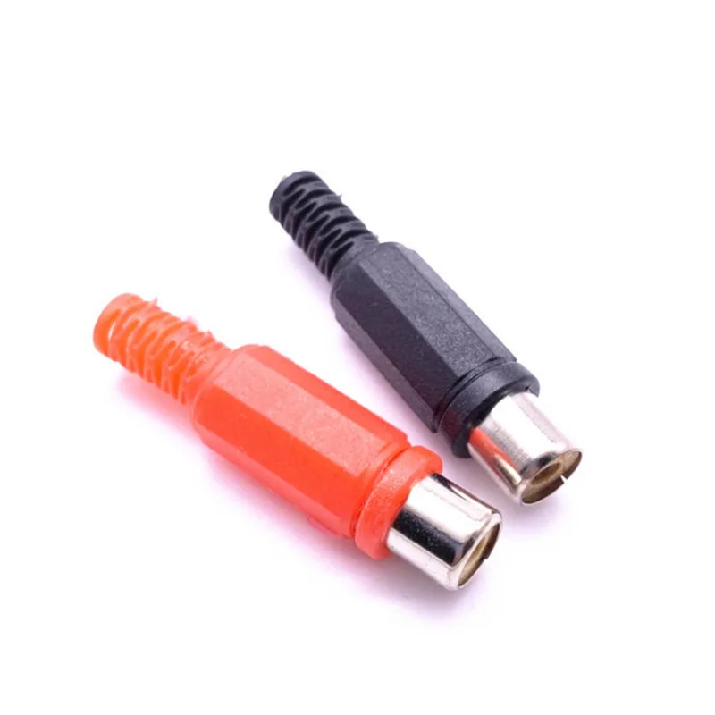 10pcs 5red 5black Plastic lotus audio and video RCA male welding head AV male plug/Female socket lotus plug welding connector