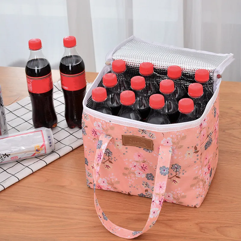 Large Capacity Insulated Lunch Box Bag Oxford Cloth Waterproof Portable Picnic Bento Thermal Cooler Bags Food Storage Container