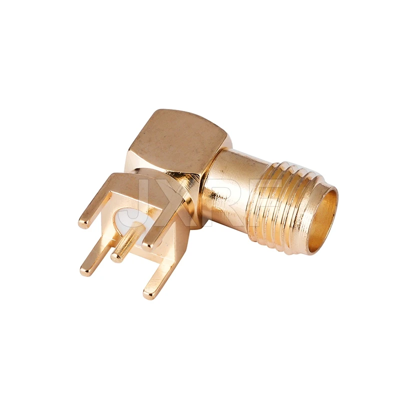 Wholesale 100PCS RF adapter SMA female Thru Hole plug Right Angle SMA-KWE PCB Mount connector