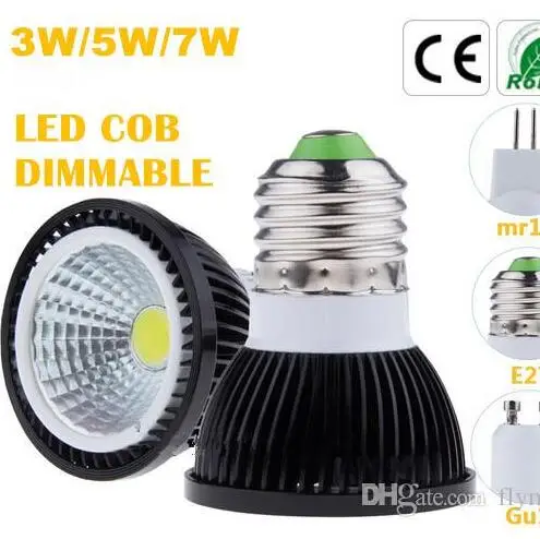 

High quality COB 3W 5W 7W E27 LED Bulb lamp 85-265V Warm White/ white GU10 E14 MR16 COB LED spot light,dimmable,free shipping