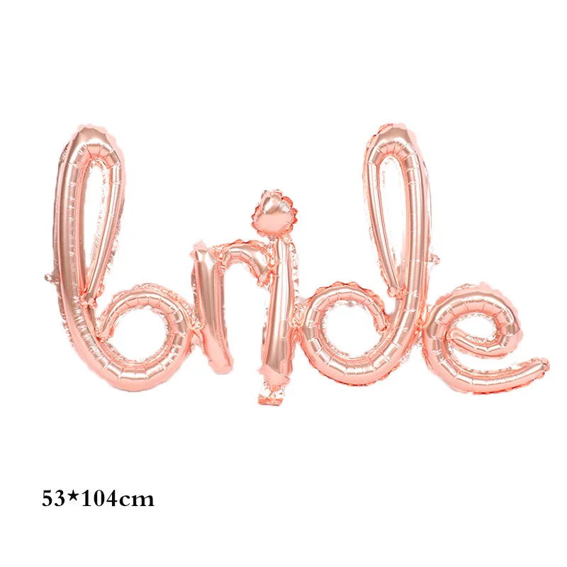 Rose Gold Bride to be Script Ring Balloons Wedding Bridal Shower Just Married Foil Balloons Hen Bachelorette Party Decorations