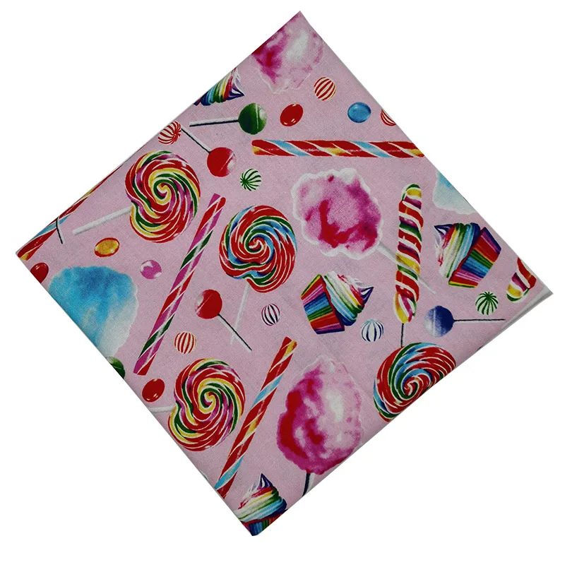 Beautiful Pink Cloth Lollipop Candy Ice Cream Digital Printing 100%Cotton Fabric Sewing Material Diy Girl's Shirt Dress Clothing