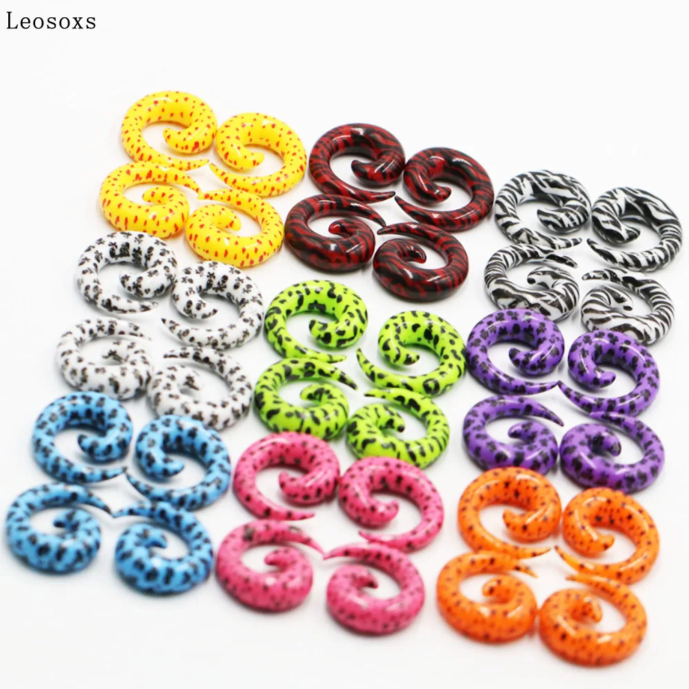 Leosoxs 9pcs Mixed Color Snail Ear Piercing European and American Alternative Jewelry