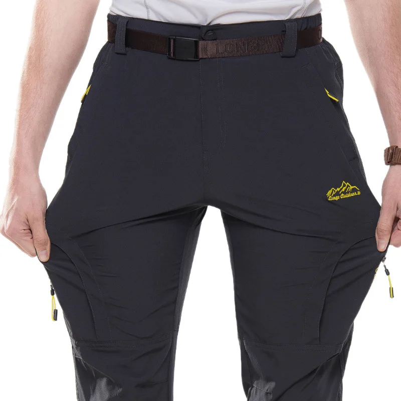 Men Stretch Hiking Pants Summer Quick Dry Breathable High Elastic Trousers Outdoor Mountain Trekking Fishing Climbing Pants 5XL