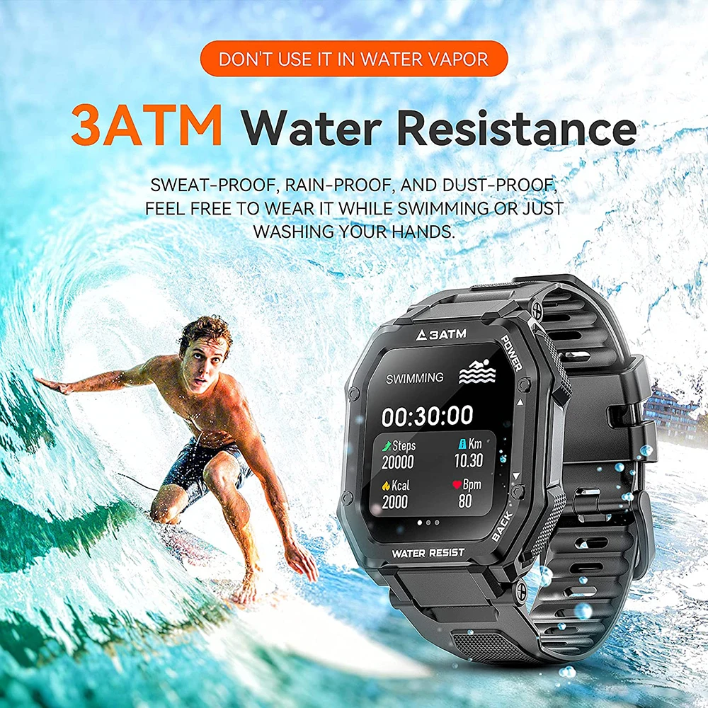 SENBONO 3ATM IP68 wodoodporny inteligentny zegarek mężczyźni kobiety opaska monitorująca aktywność fizyczną Monitor ciśnienia krwi Outdoor Sport Dial Smartwatch z funkcją dzwonienia mężczyźni