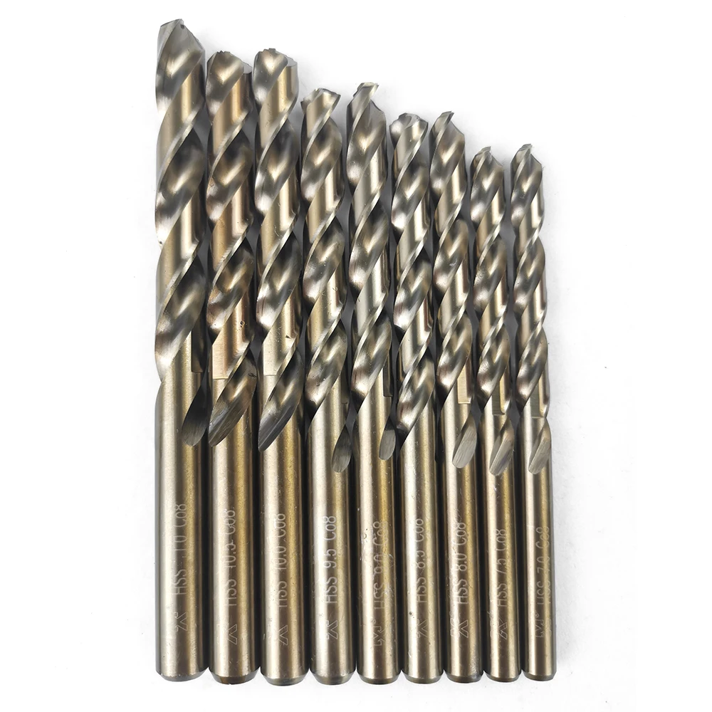 ALLSOME M42 HSS Twist Drill Bit Set 3 Edge Head 8% High Cobalt Drill Bit for Stainless Steel Wood Metal Drilling