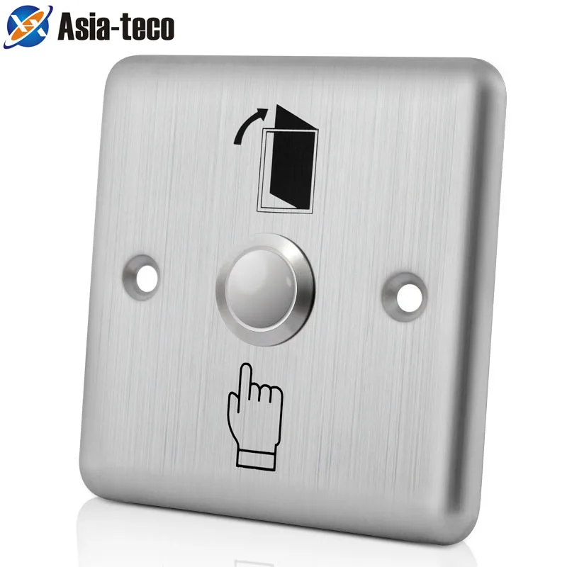 

Stainless Steel Door Exit Button Push Switch Door Sensor Opener Release for Access Control-Silver