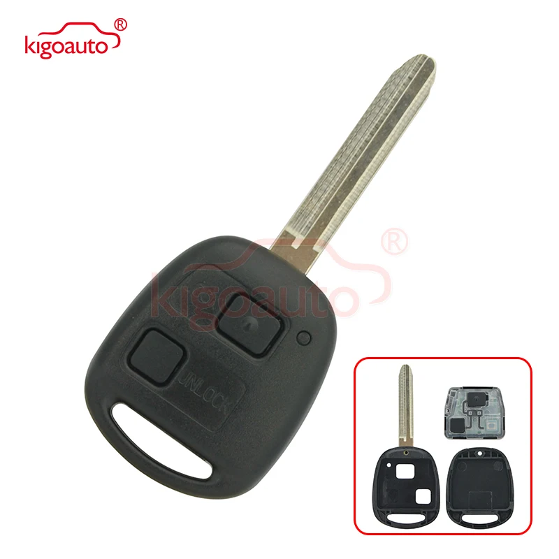 Kigoauto Denso( not Valeo) Remote key 2 button TOY43 for Toyota RAV4 Corolla+434mhz no chip