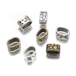 10Pcs/Lot Tibetan Silver Oval Tube Slider Spacers Hole 11x7mm DIY For Leather Cord Bracelet Necklace Jewelry Making Accessories