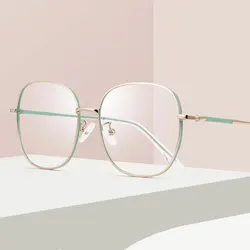 2021 New Arrival Alloy Glasses Frame For Unisex Retro Big Frame Nearsighted Eyewear with Spring Hinges