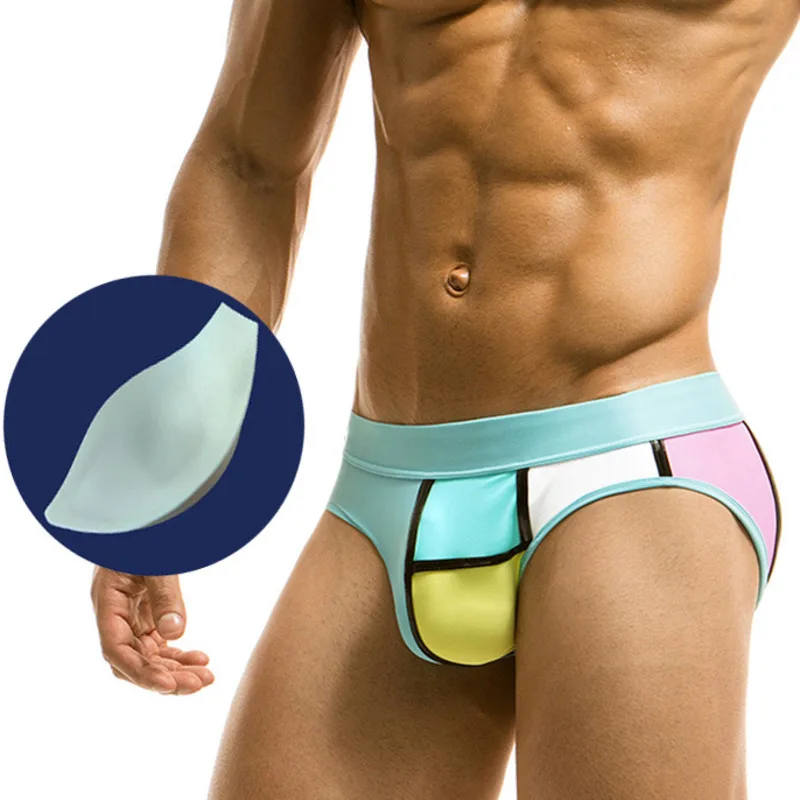 Pouch Padded Swimsuit Man Swim Suit Sexy Mens Swim Briefs Bikini Swimwear Men Swimming Trunks Beachwear Surf Bathing Shorts