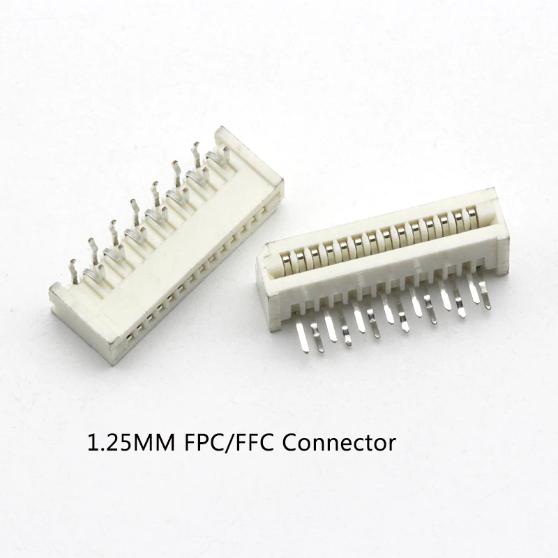 10pcs 1.0mm/1.25mm FPC/FFC Connector LCD 4P-32P Flexible Flat Cable Socket Double Row Curved Pin Type non-lock FPC connector