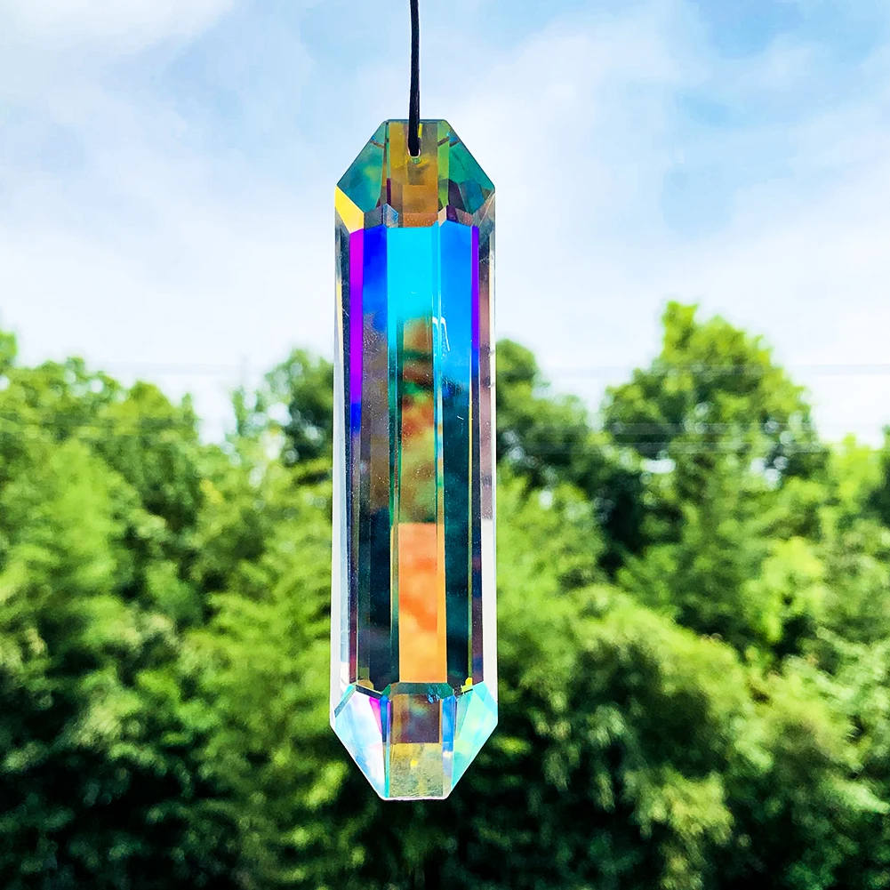 pilar prismas de cristal suncatcher rainbow maker shinning pendurado pingente para pecas lustre faca voce mesmo decoracao para casa 120 mm ab cor 01