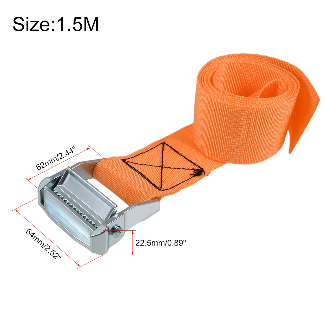 uxcell 1.5M x 5cm Lashing Strap Cargo Tie Down Straps with Cam Lock Buckle 500Kg Work Load, Orange