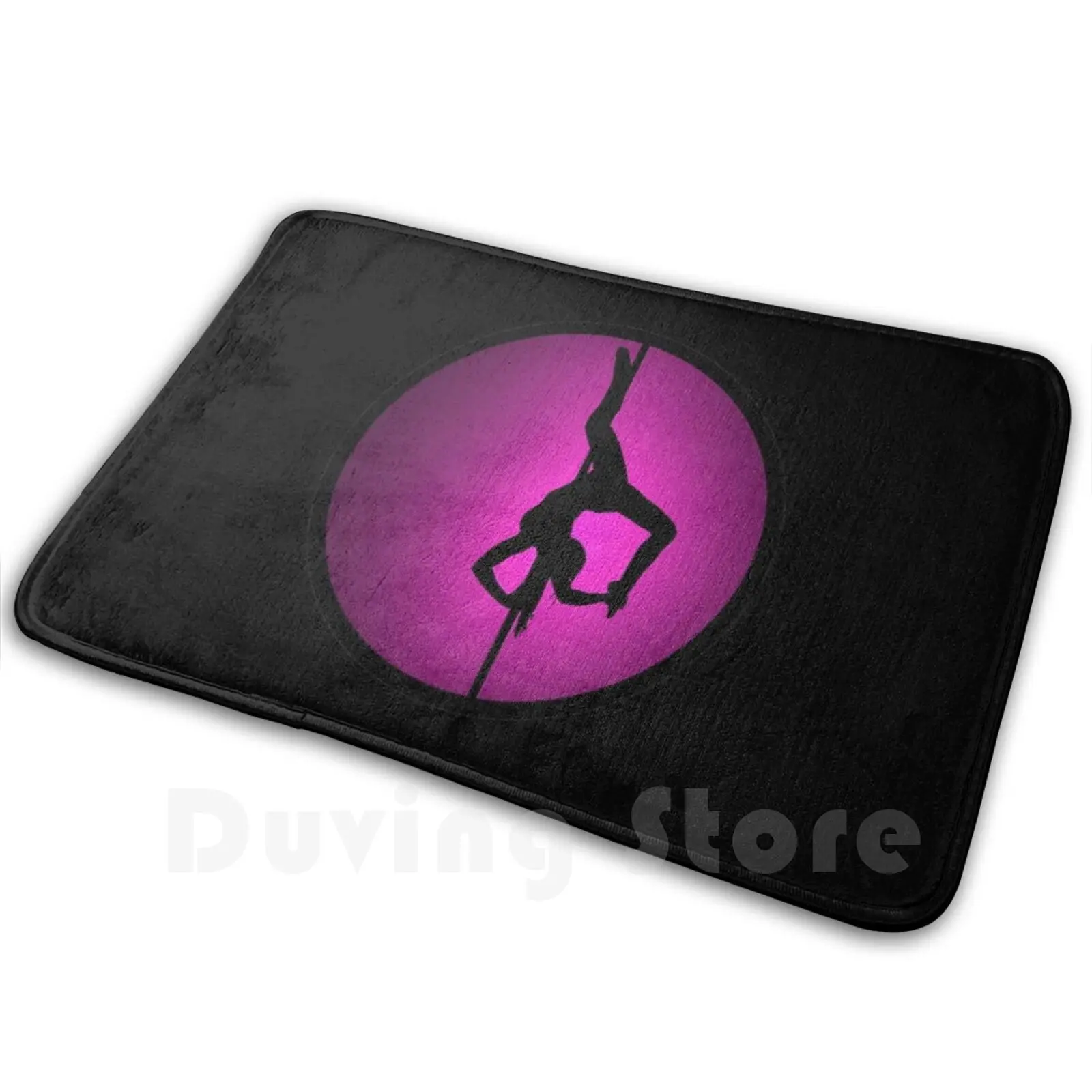 Pole Fitness Dancer Carpet Mat Rug Cushion Soft Non-Slip Pole Dance Dancer Fitness Fit Workout Pink Girl Woman Silhouette