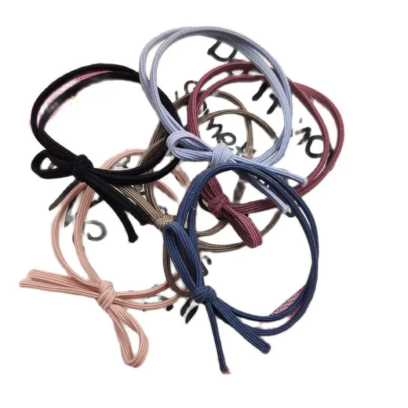 12PCS/LOT Simple tie knot Colors Elastic Hair Bands For Girls Bohemian Headband Scrunchy Korean Kids Hair Accessories For Women