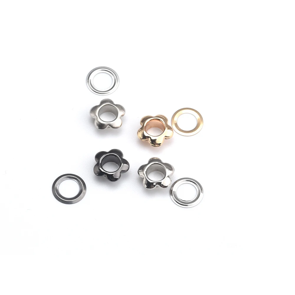 200 مجموعات/وحدة الداخلية ثقب 6 مللي متر المعادن النحاس الثقوب غسالة زهرة شكل الحلقات المعدنية الفضة/أسود/الذهب السفينة حرة JY-015 #5