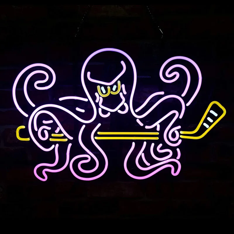 

Neon Signs Club Octopus Impact Sports Neon Bulbs Sign Handcraft Decorate Window Restaurant light design Personalized Iconic Sign