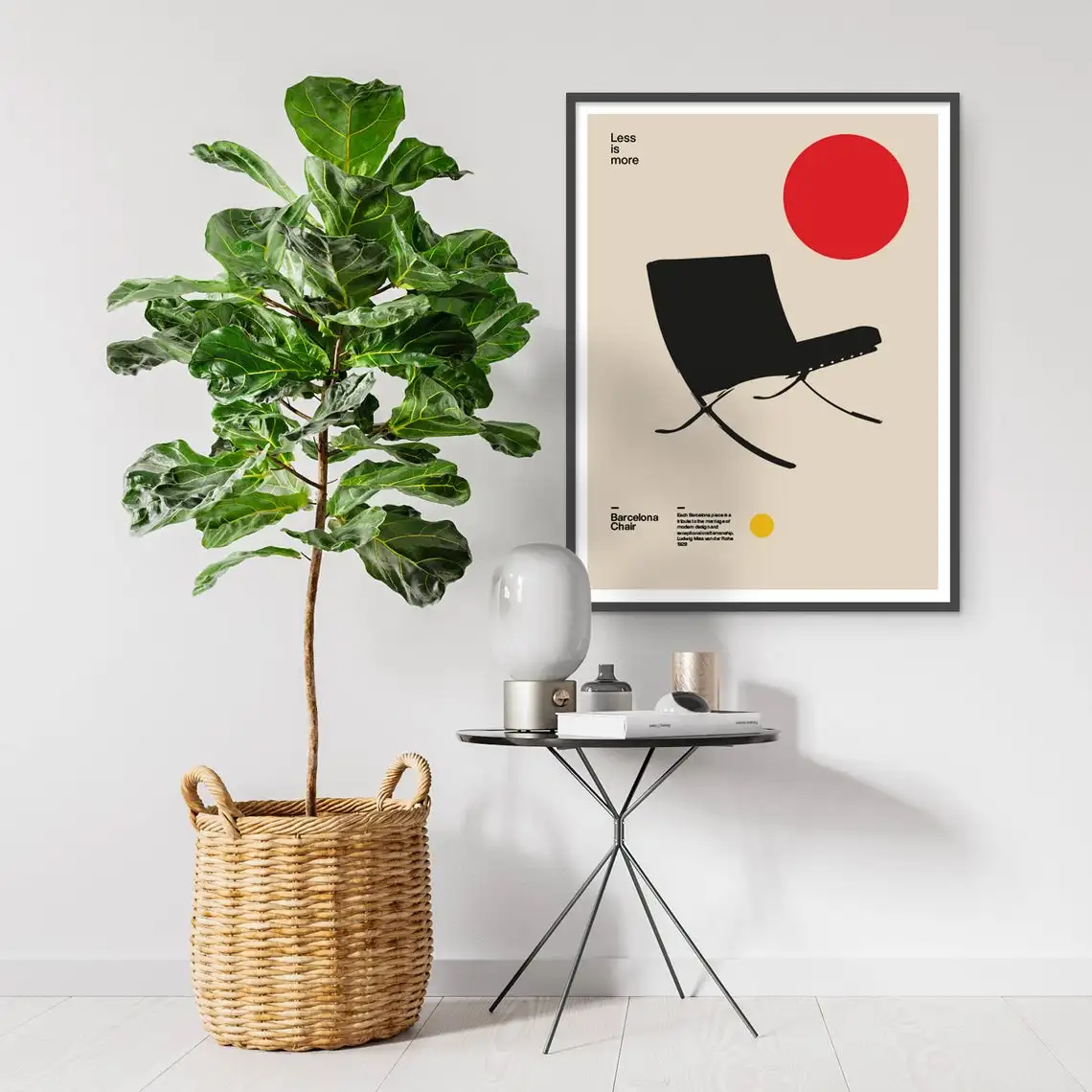 Poster Barcelona Chair Ludwig Mies van der Rohe Furniture Bauhaus Design