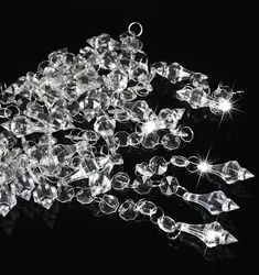 Camal 30pcs Acrylic Octagonal Beads String Prisms Garland Chandelier Hanging Home Party Curtain Wedding Decoration