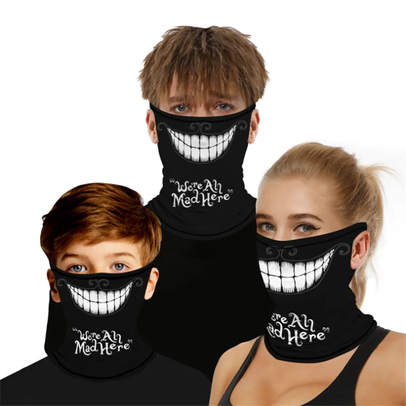 Popular Halloween Christmas Face Scarf Bandana Sports Neck Gaiter Festival Party Digital Print Sunscreen Breathable Mouth Cover