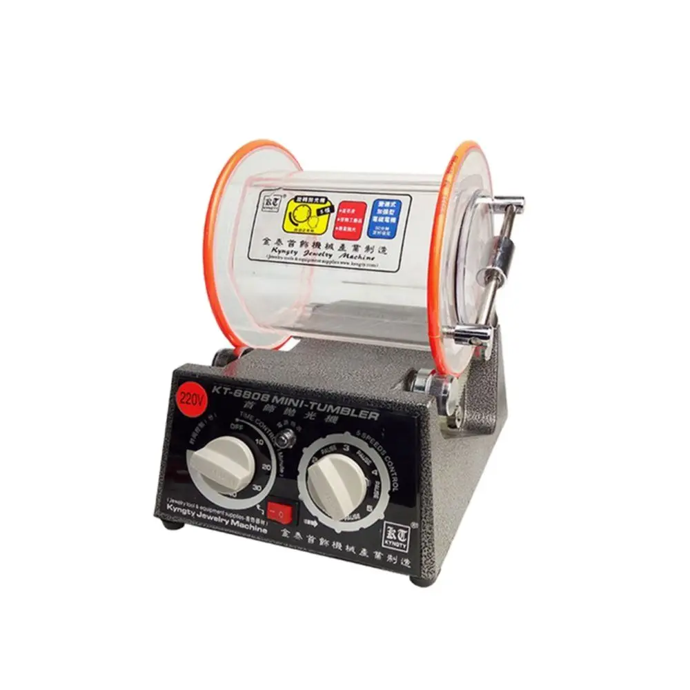 New KT-6808 Tumbler Polishing Machine Rotary Tumbler Jewelry Variable Surface Finishing Machine Speed Auto Sanding Waxing Tools