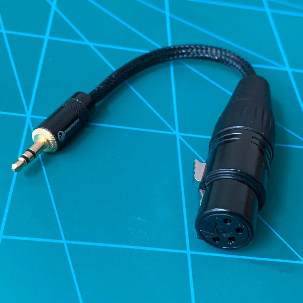 GAGACOCC-Cable de Audio macho XLR hembra de 4 pines a TRS 1/8, 3,5 MM, chapado en plata de 4 núcleos XLR a 3,5 MM para auriculares XLR de 4 pines