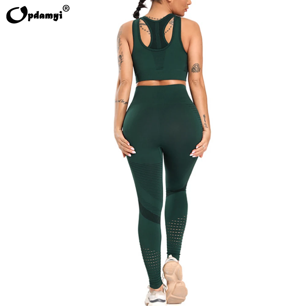 Women Seamless Yoga Wear Tank Top Suit Sportswear Sports Bra Leggings 2 Piece Set Gym Clothes Female Homebody Fitness Costume XL