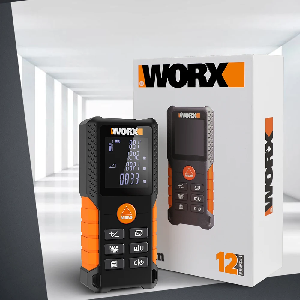 WORX 40M Laser Distance Meter Rangefinder WX087 Electronic Roulette Laser Digital Tape Rangefinder Ruler Trena Measure device