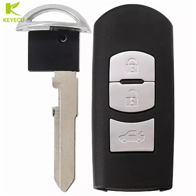 

KEYECU Replacement 3 Button Smart Remote Car Key 433Mhz PCF7953P ID49 Chip For Mazda 3, 3MPS, 6, CX3, CX5 2018-2019 SKE13E-02