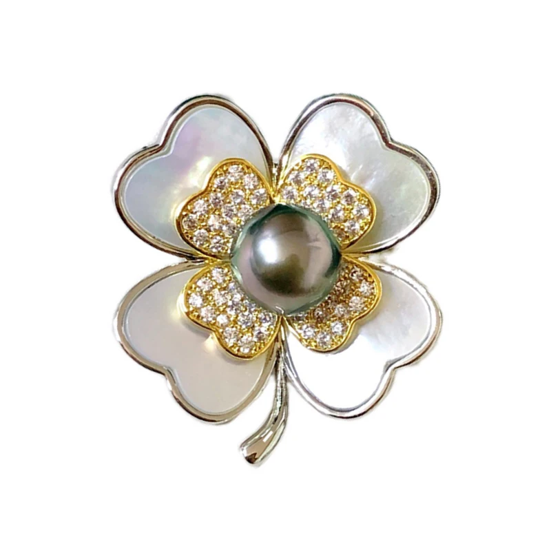 Fashion Shell Flower Brooch Settings(Not including pearls)Women DIY Breastpin Accessory