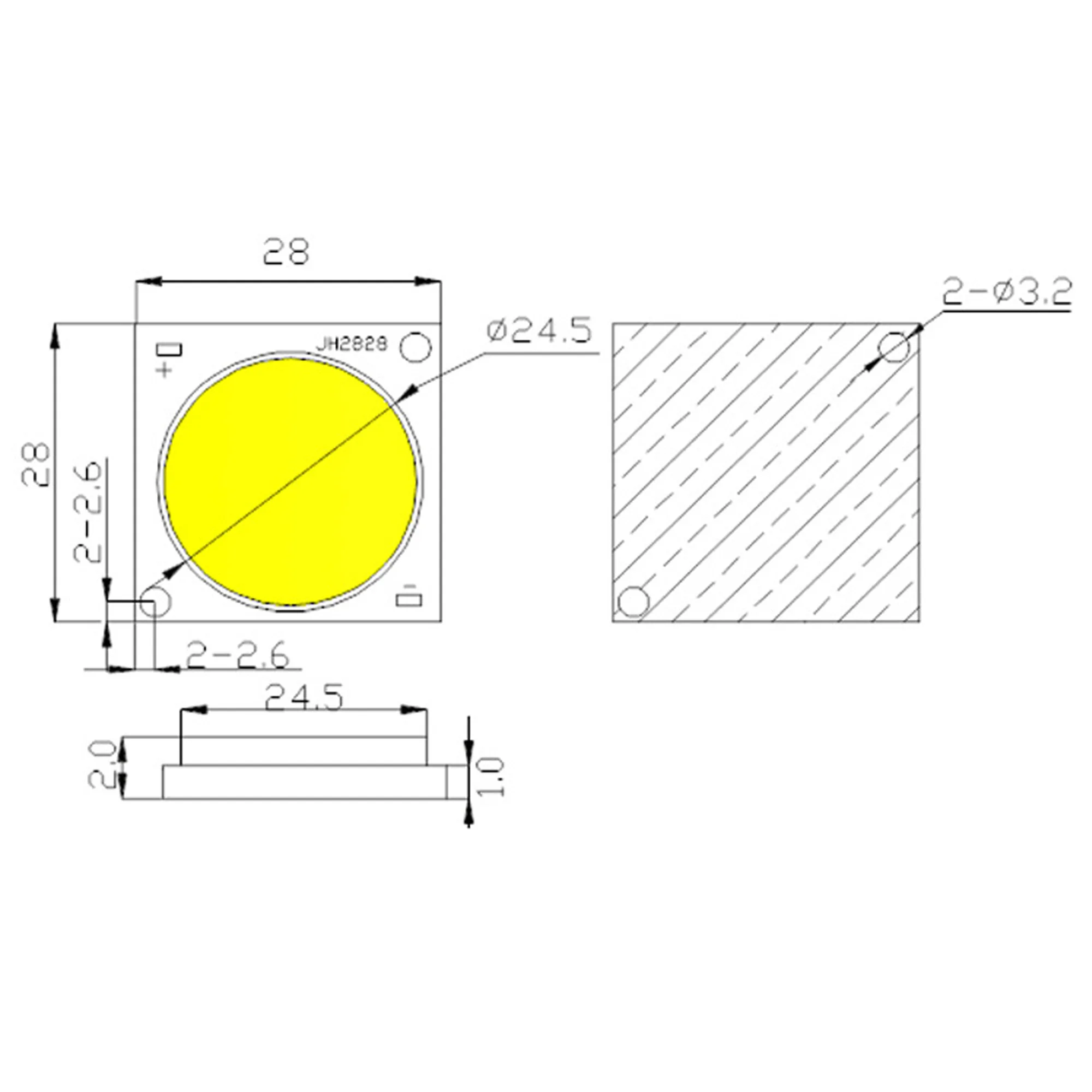 

DC29V-31V 50W/100W High CRI Ra 95+ 28mm*28mm COB LED Pure White 5000K 50W/100W for Photography Studio Plant Growing